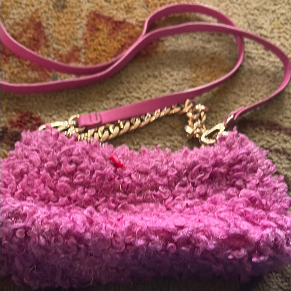 Pink Textured Women's Bag